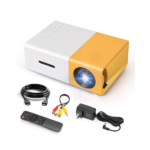 Mini Portable LED Projector with Multiple Interfaces Like AV, Audio, USB, HDMI (1500 lm / 1 Speaker / Wireless / Remote Controller) Portable Projector (Yellow)
