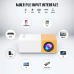Mini Portable LED Projector with Multiple Interfaces Like AV, Audio, USB, HDMI (1500 lm / 1 Speaker / Wireless / Remote Controller) Portable Projector (Yellow) - Image 2